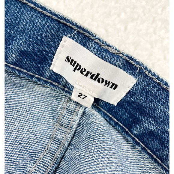 SUPERDOWN • Light Wash Ramona Distressed Straight Jeans - Picture 12 of 16